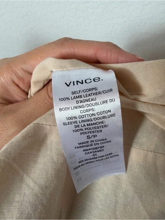 Vince Lamb Leather Biker Jacket Small Moto Jacket Women - Picture 8 of 8